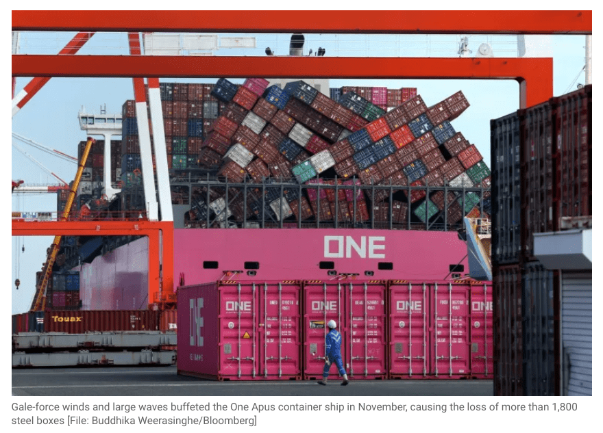 More than 1,000 cargo containers lost at sea so far in 2021
