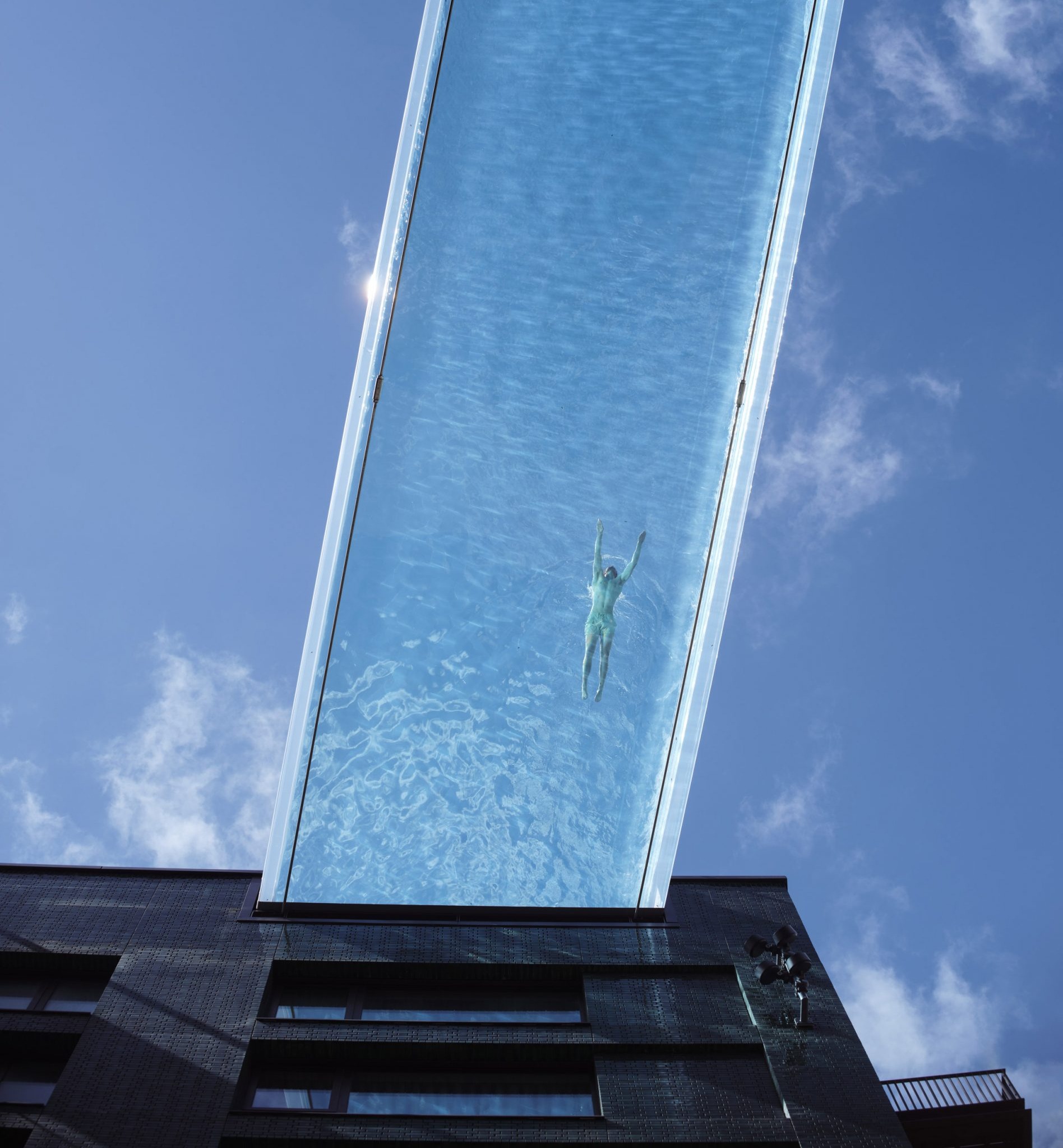 Watch: A swimmer in London’s fully transparent Sky Pool