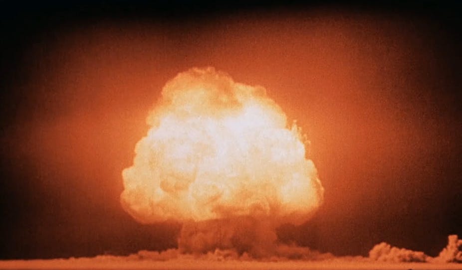 The heat and pressure generated by a nuclear explosion can produce unusual chemical curiosities. United States Department of Energy/wikimedia