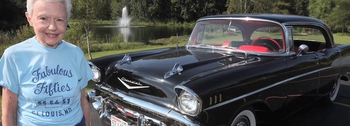 Grace Braeger has been driving her 1957 Chevrolet for 64 years