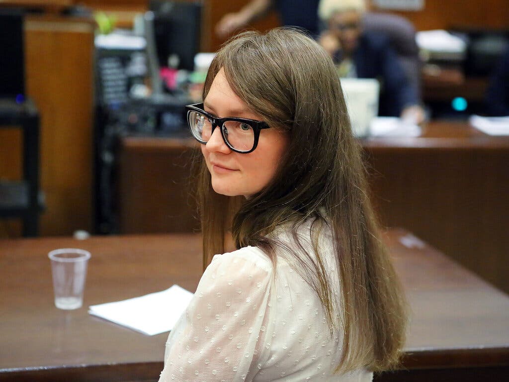 Anna Sorokin in 2019, during her trial in Manhattan. She has spent the last year in ICE detention.Credit...Jefferson Siegel for The New York Times
