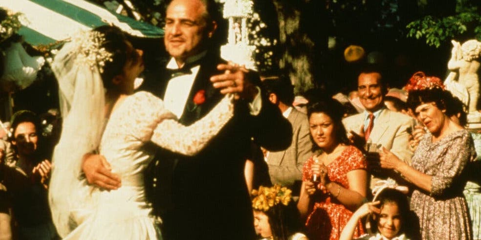 The wedding, where Brando dances with Talia Shire, was intended to be overly bright in contrast with interior scenes.Credit – Paramount Pictures