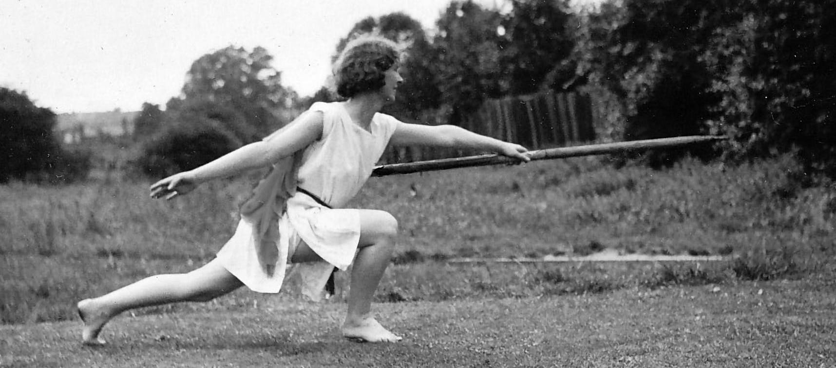 Woman throwing a javelin