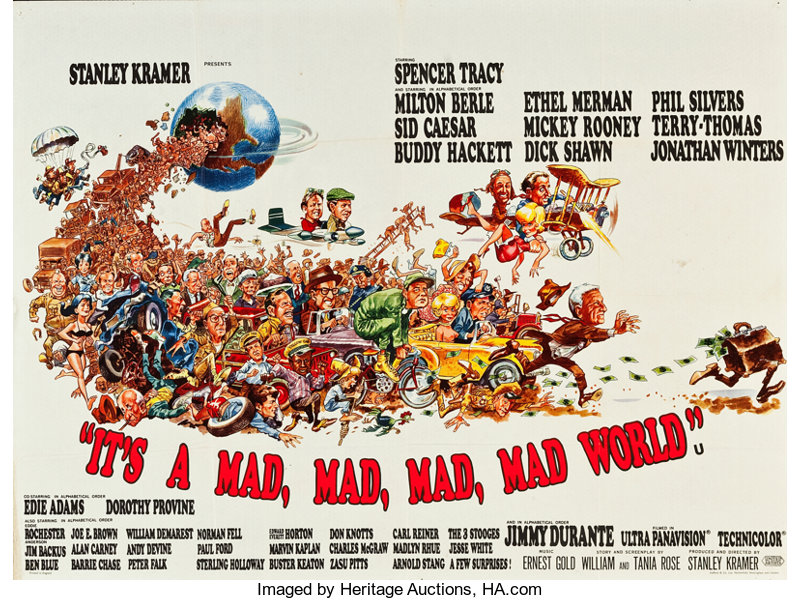 Movie poster, It's A mad Mad Mad Mad world